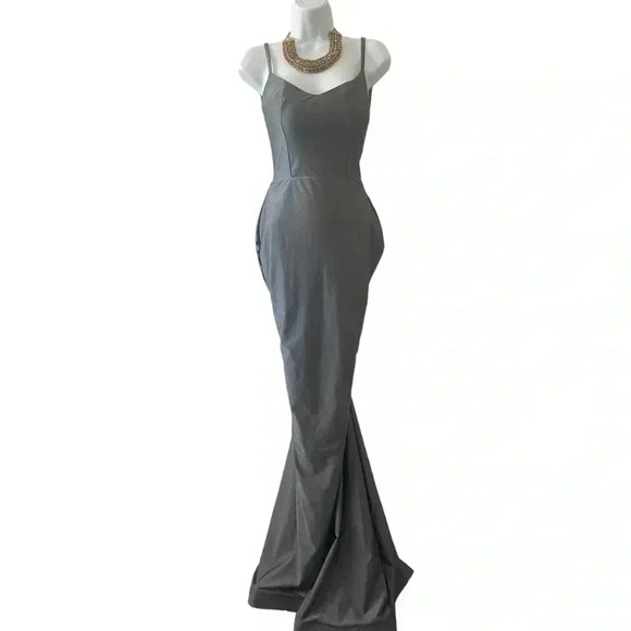Jessica Angel 974 Formal Mermaid Gown XS | Sleeveless Jersey Evening Dress Scoop - Picture 2 of 8